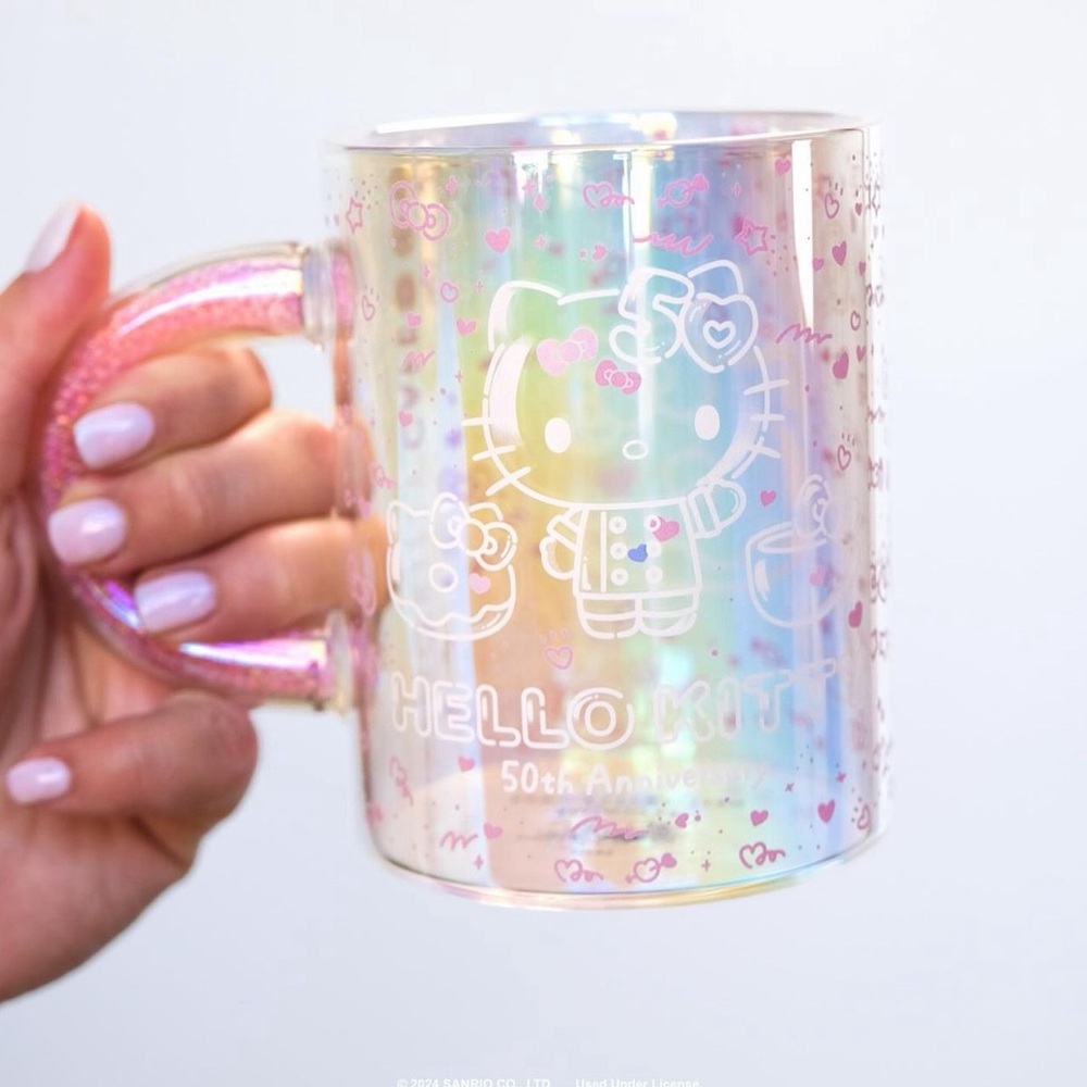 Hello kitty cafe 50th anniversary glass mug